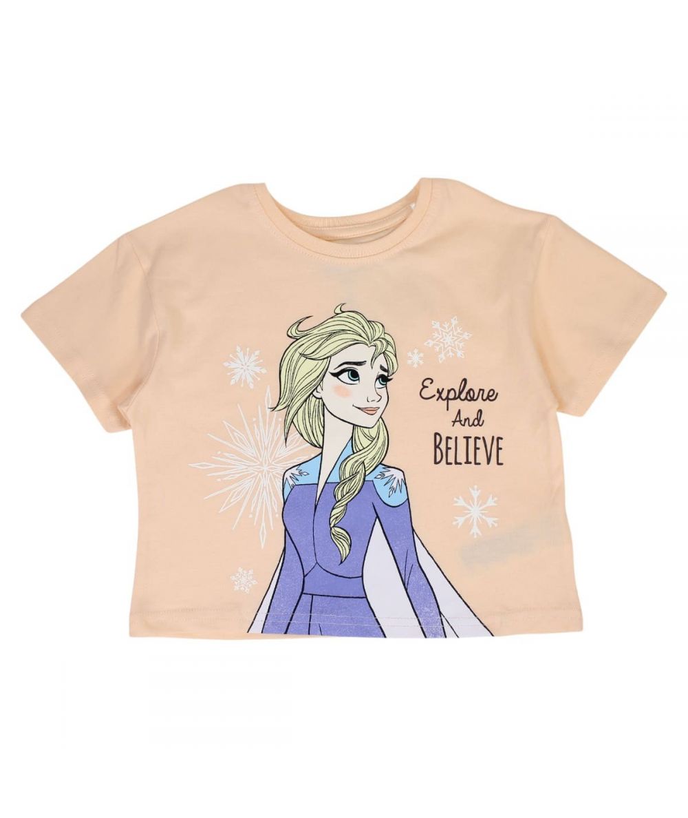 Ensemble La Reine des Neiges tee-shirt et short - abricot