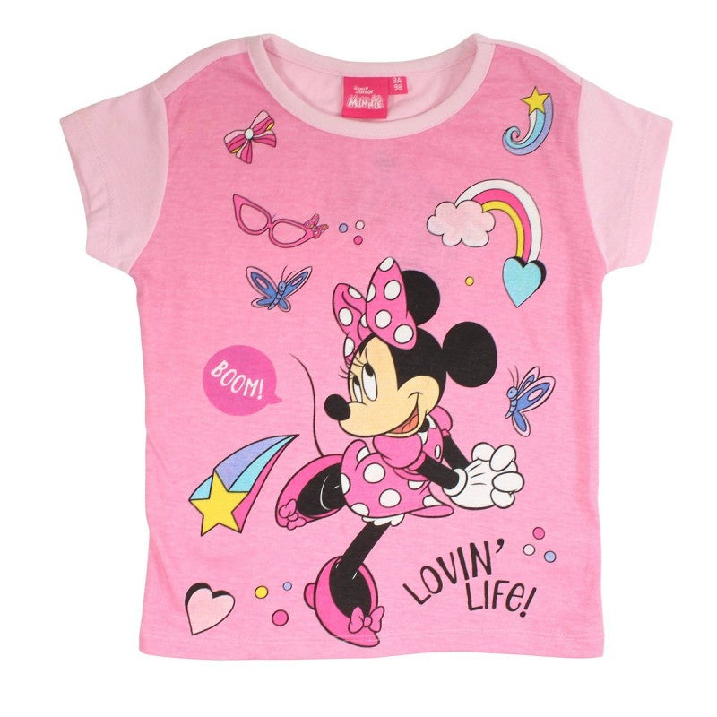 Ensemble Minnie tee-shirt et short - rose clair