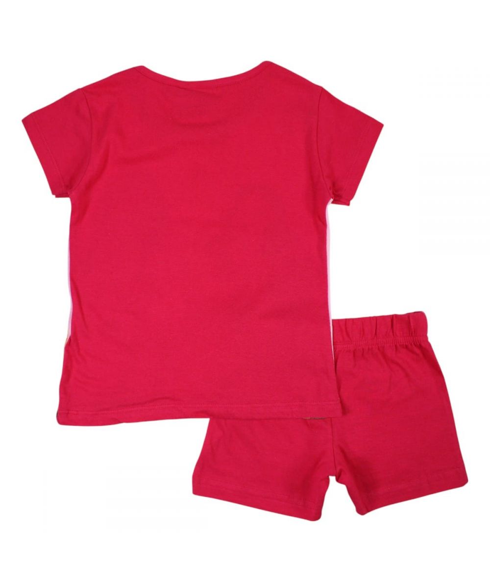 Ensemble Princesse tee-shirt et short - rouge et rose