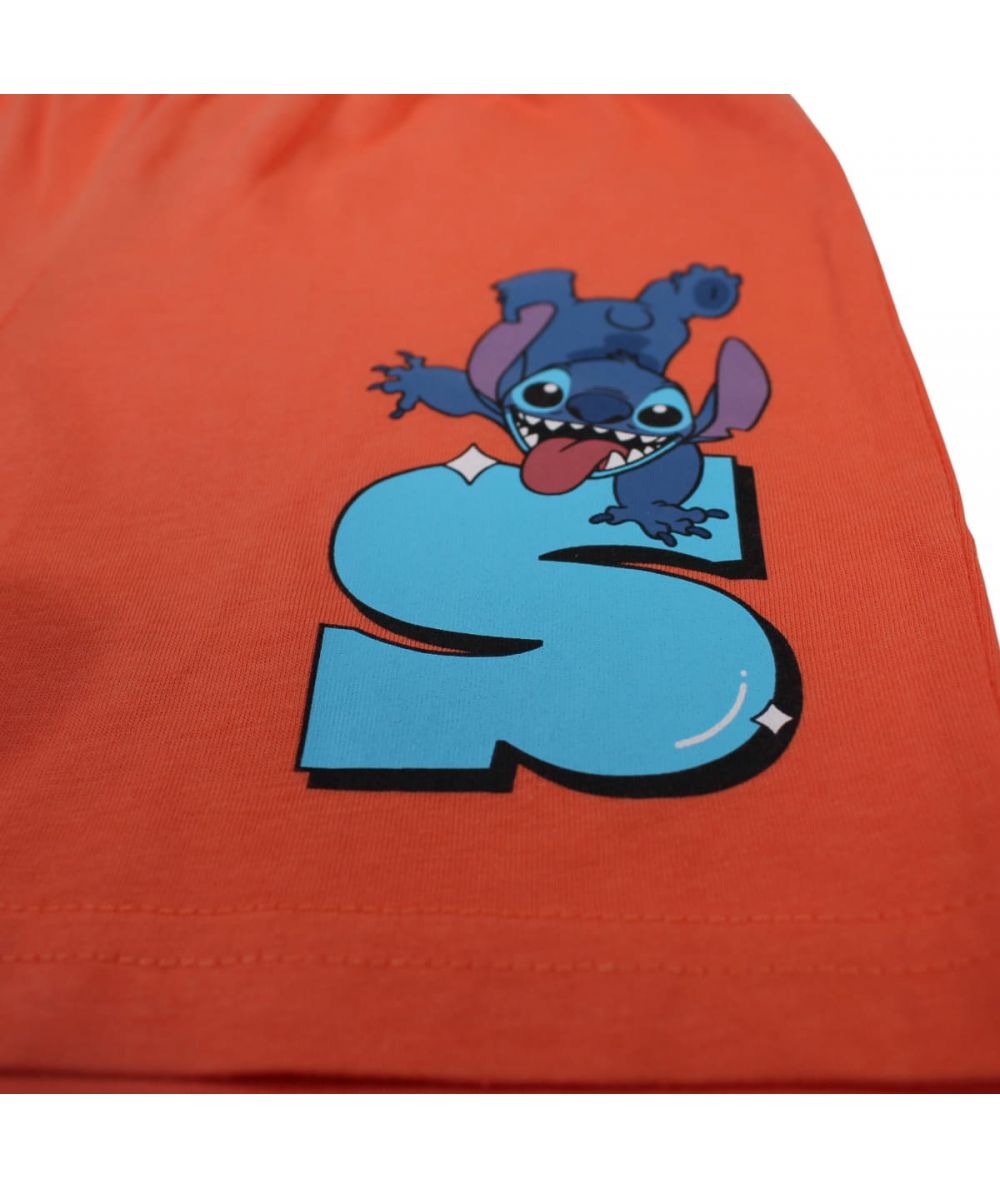 Ensemble Stitch tee-shirt et short - orange et blanc