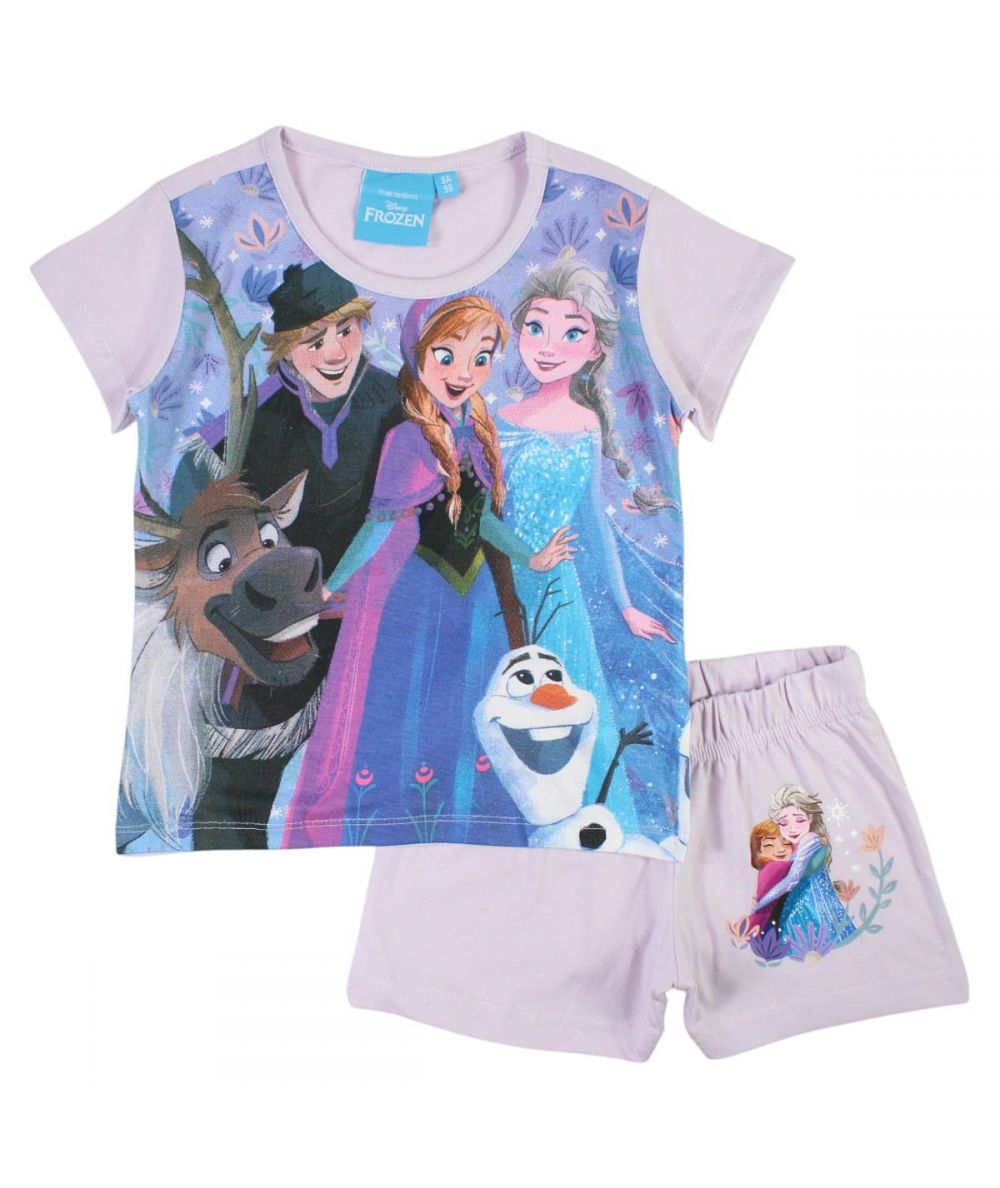 Ensemble La Reine des Neiges tee-shirt et short - mauve