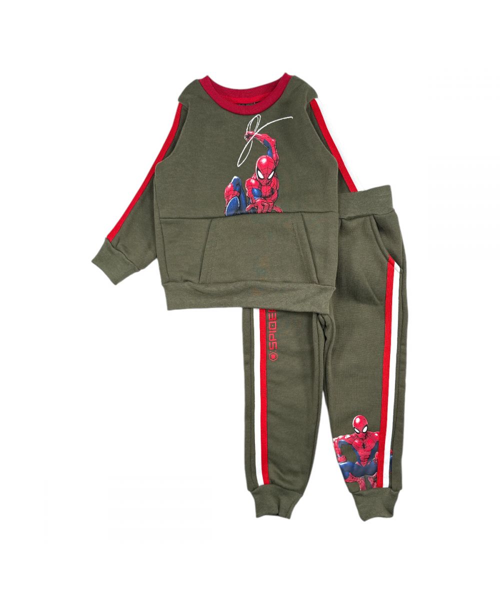 Ensemble Spiderman sweat et jogging - kaki