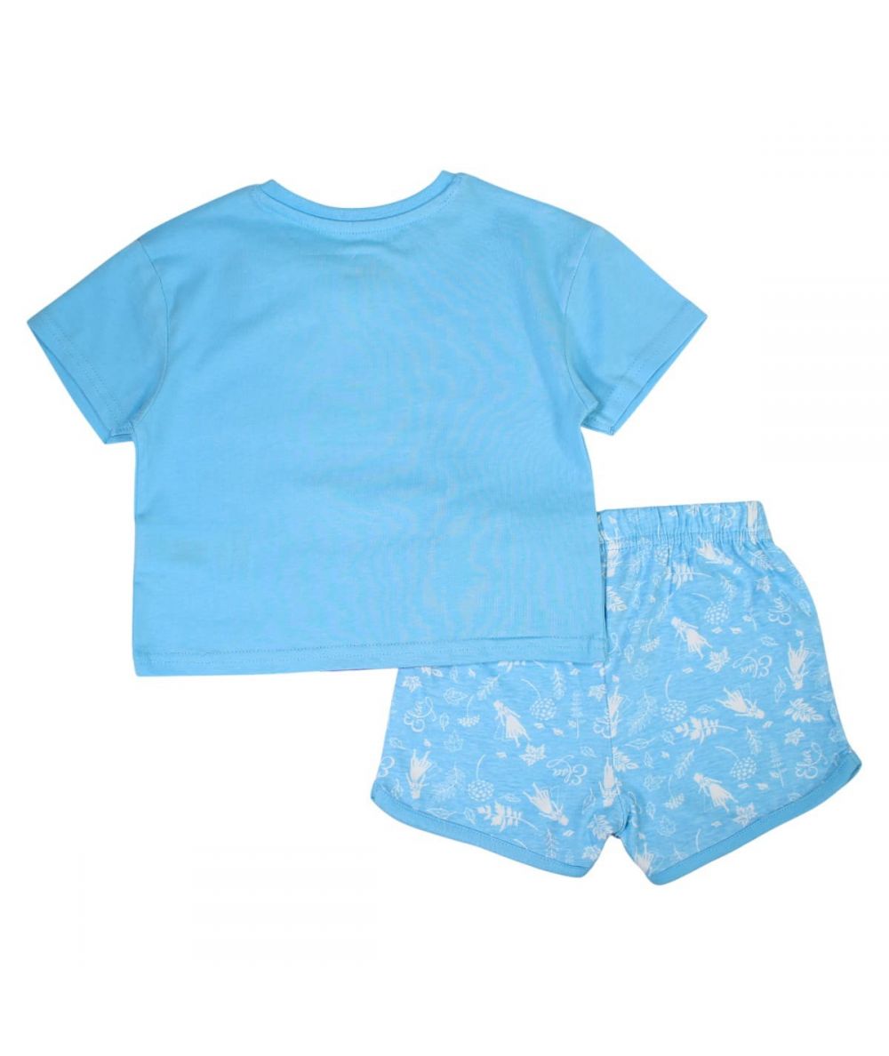 Ensemble La Reine des Neiges tee-shirt et short - bleu