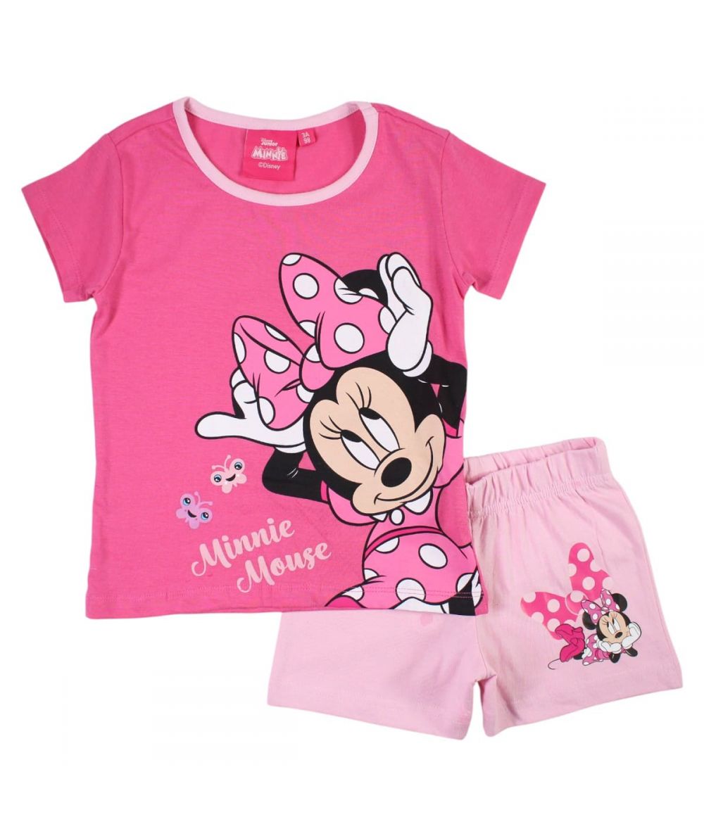 Ensemble Minnie tee-shirt et short - fushia