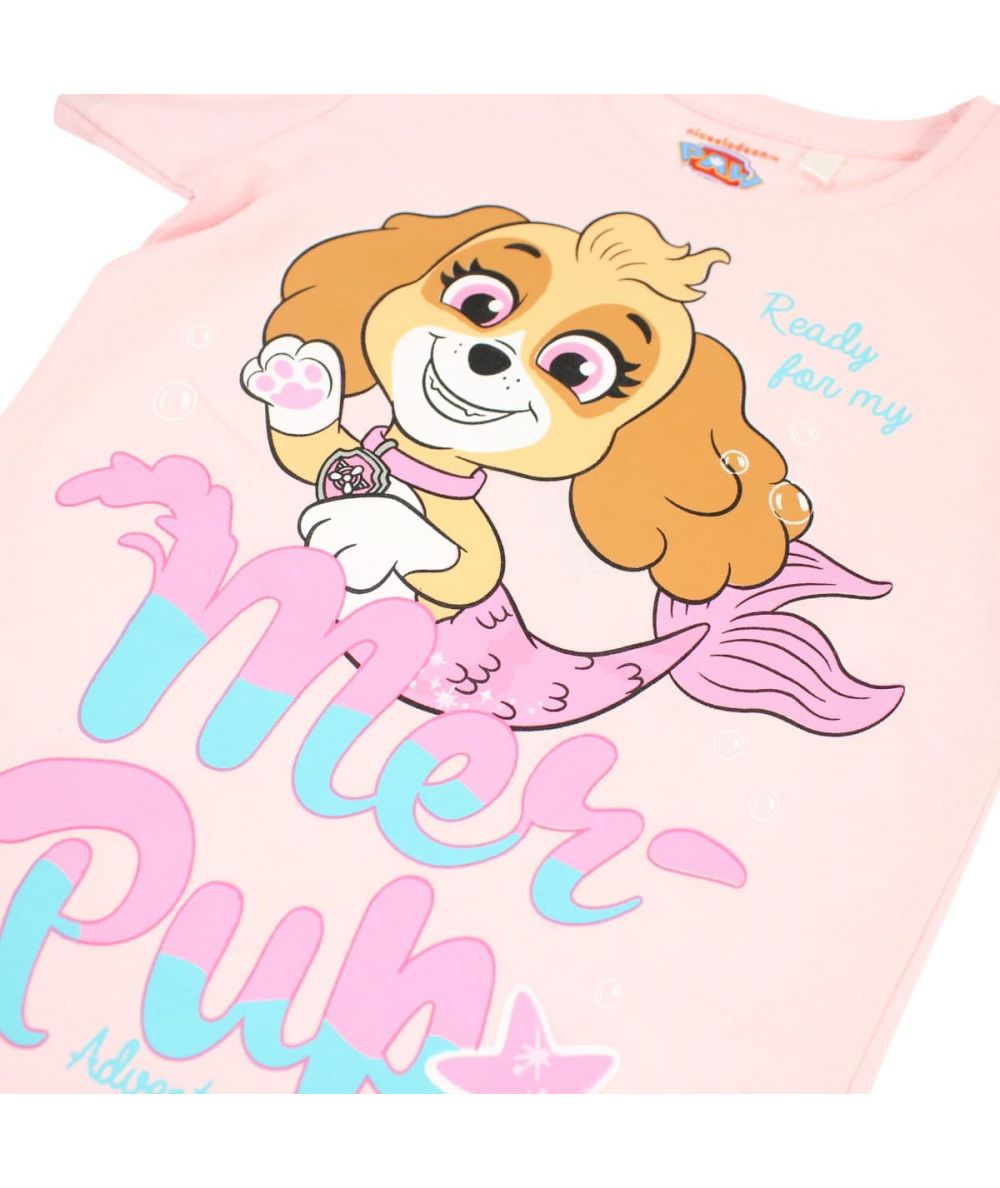 Ensemble Pat'Patrouille tee-shirt et short - rose