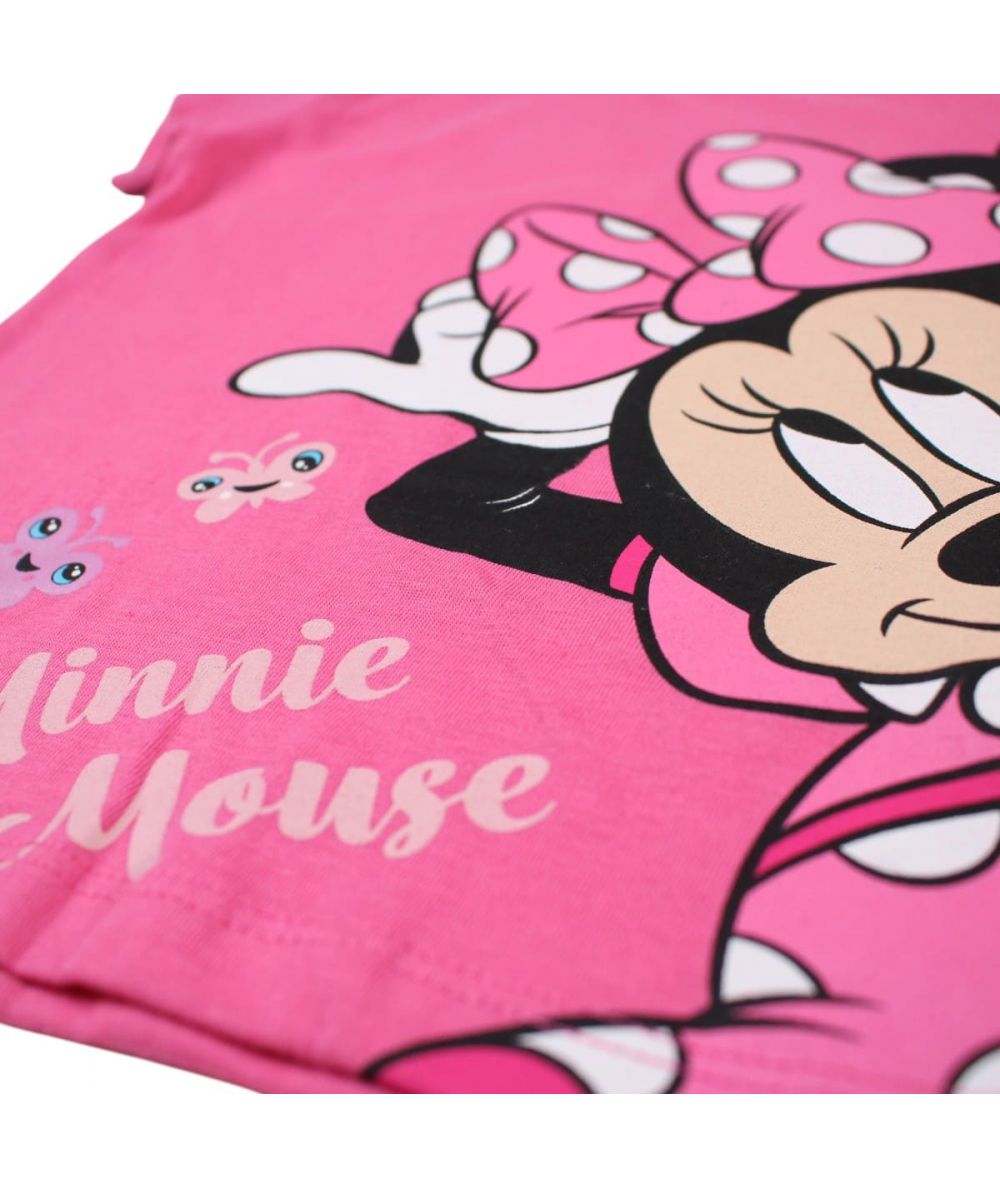 Ensemble Minnie tee-shirt et short - fushia
