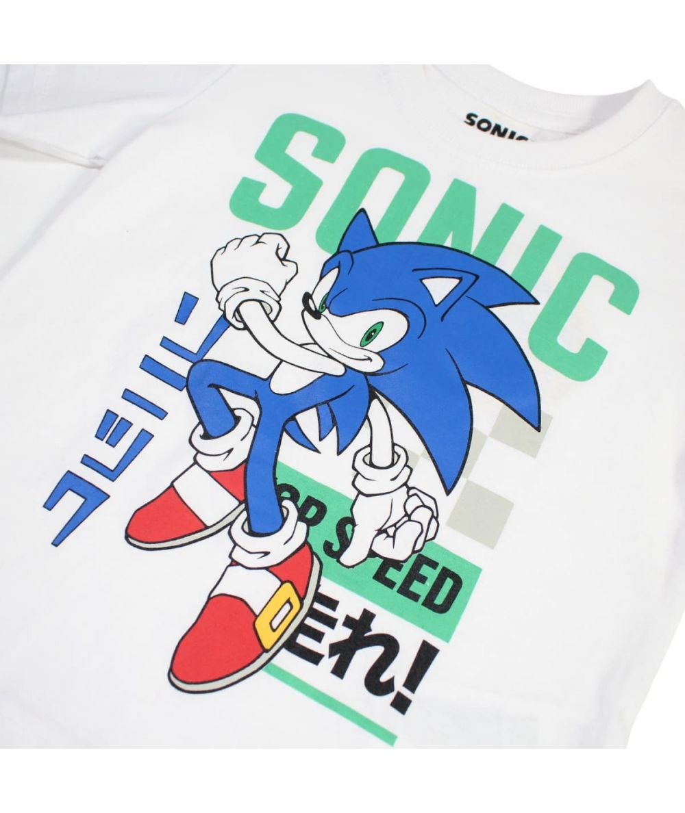 Ensemble Sonic tee-shirt et short - blanc et bleu