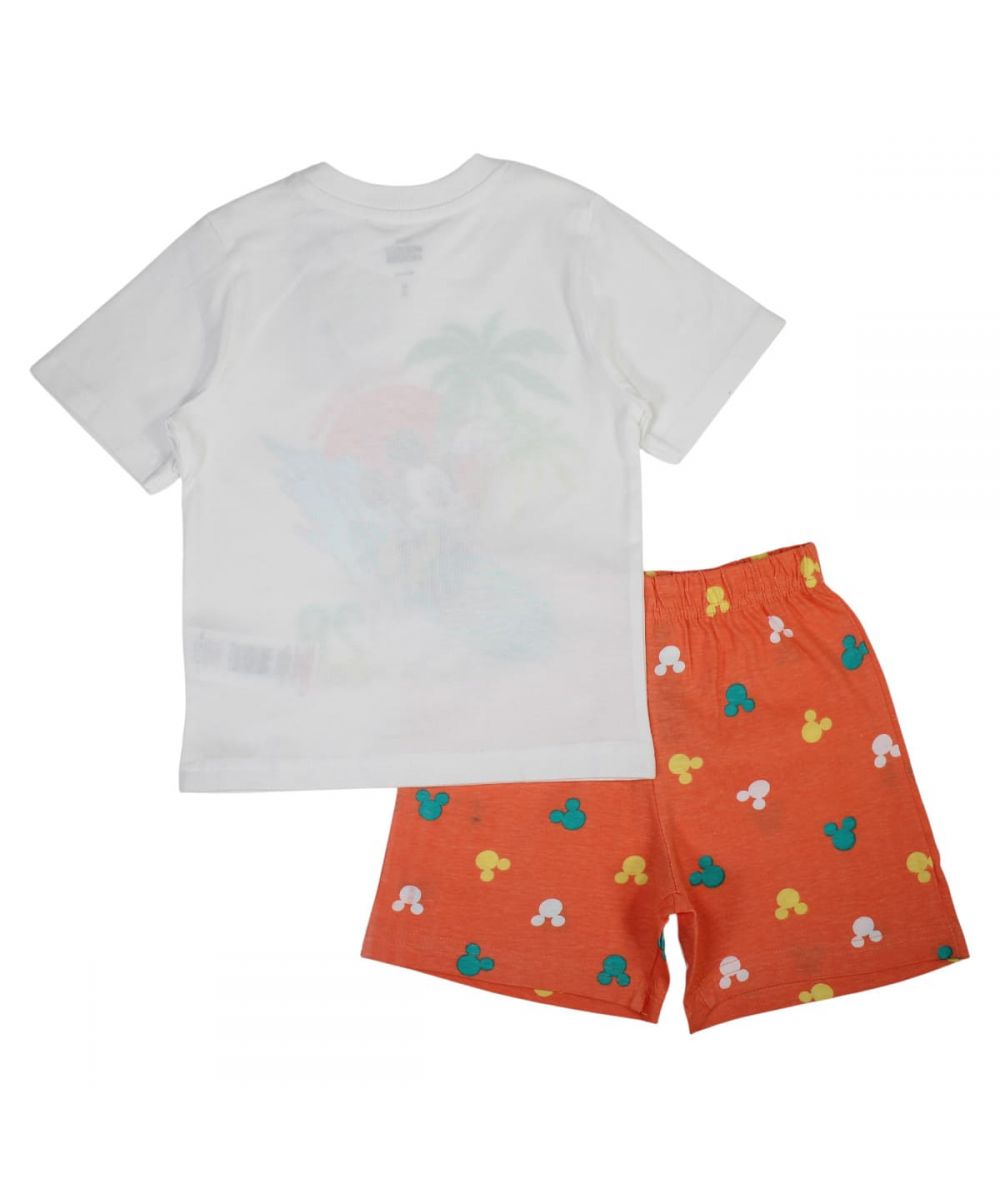 Ensemble Mickey tee-shirt et short - blanc et orange