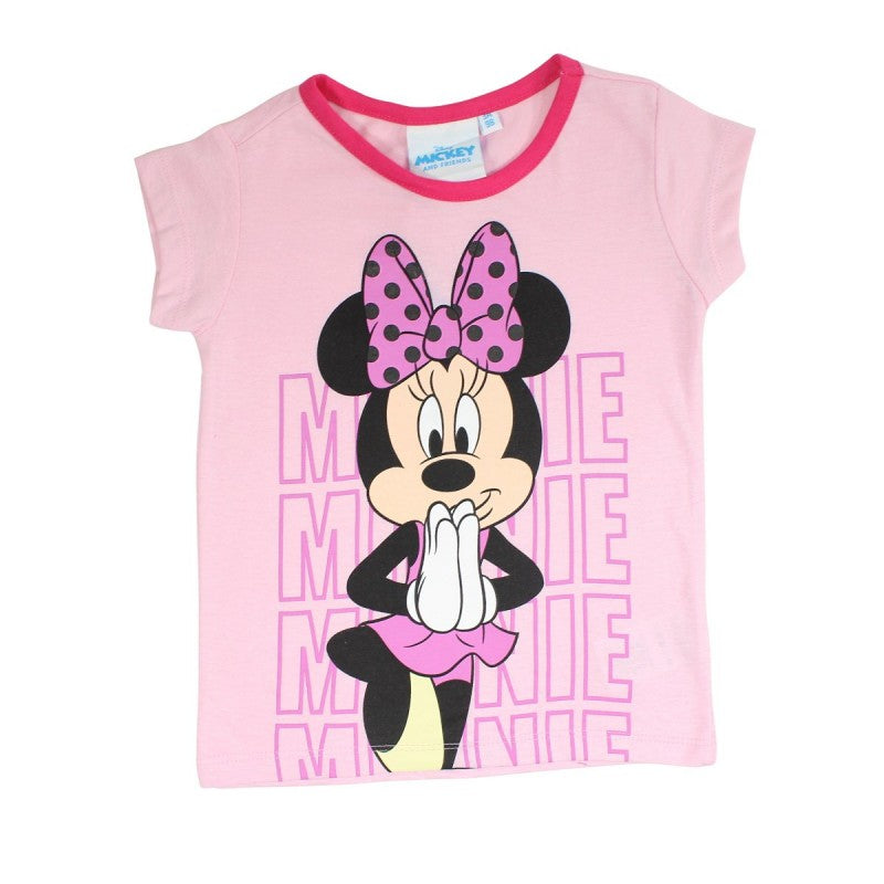Ensemble Minnie tee-shirt et short - rose