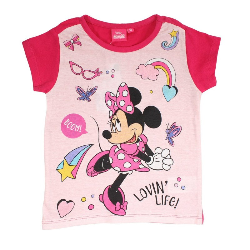 Ensemble Minnie tee-shirt et short - rose et fushia