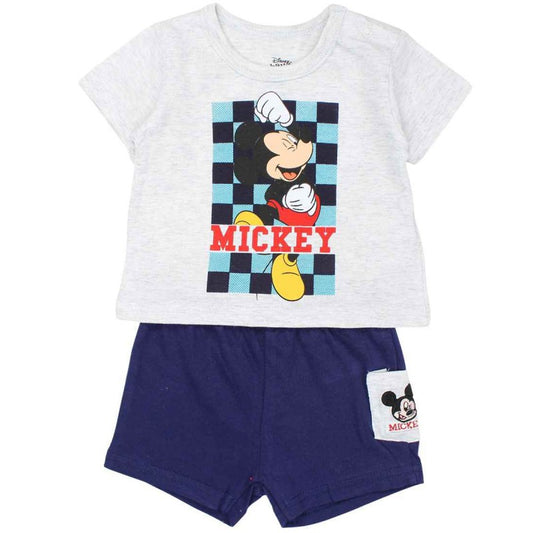 Ensemble Mickey Tee-shirt & short - bleu marine et gris