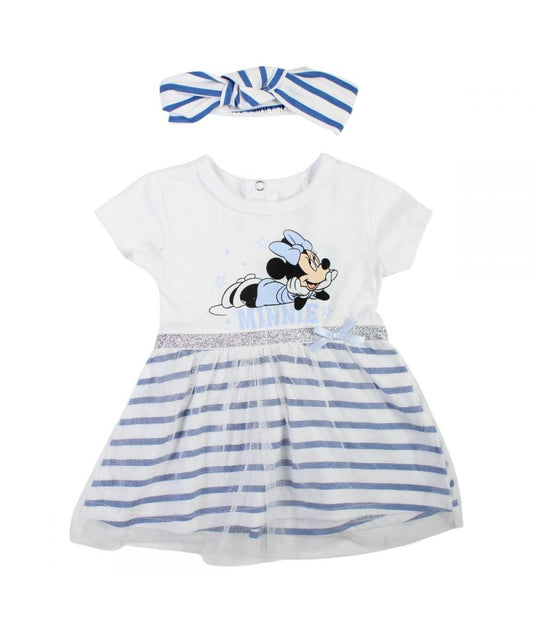 Robe tulle Minnie et bandeau - bleu et blanc