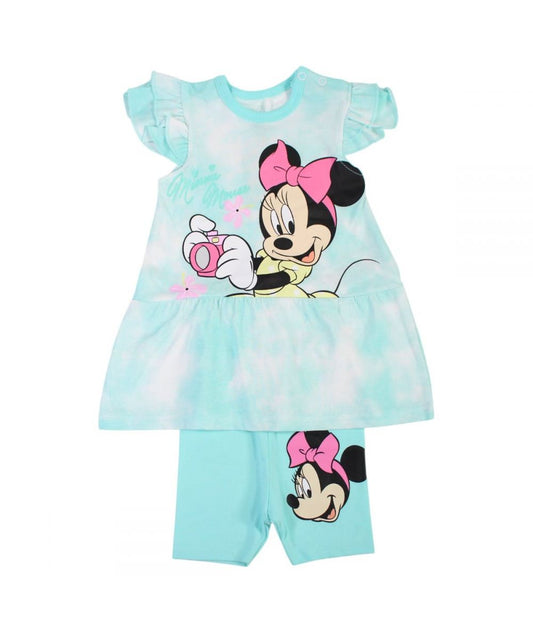 Ensemble Minnie robe tee-shirt et short/pantacourt - turquoise