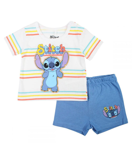 Ensemble Stitch tee-shirt et short - blanc et bleu