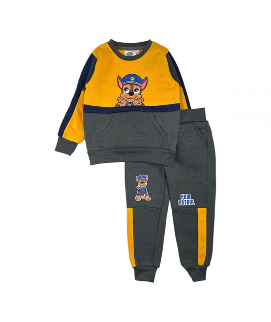 Ensemble Pat'Patrouille sweat et jogging - gris et orange