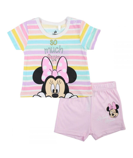Ensemble Minnie tee-shirt et short - rose et multicolore