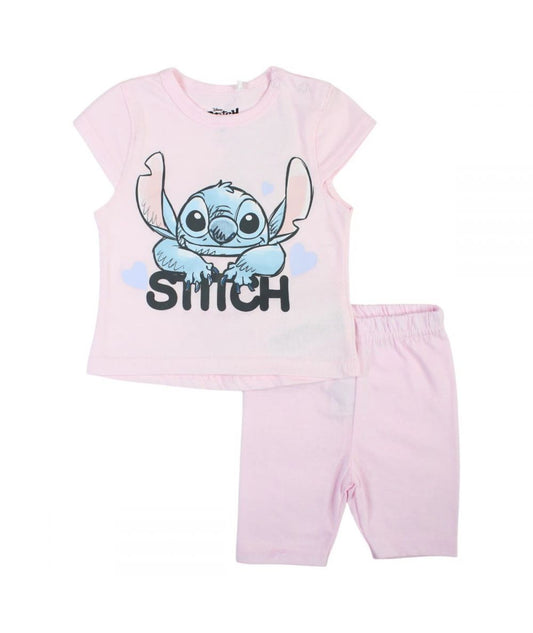 Ensemble Stitch tee-shirt et pantacourt - rose