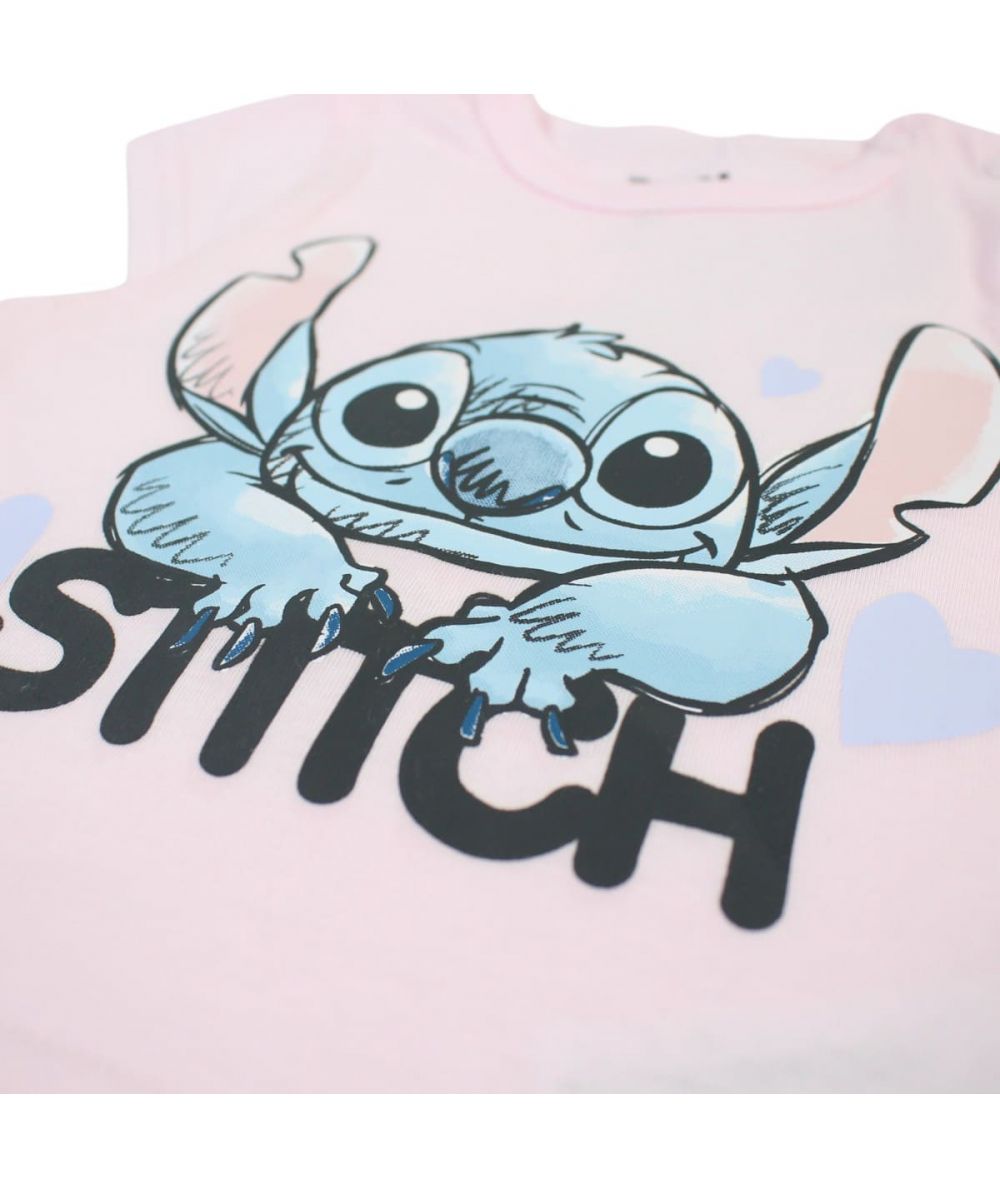 Ensemble Stitch tee-shirt et pantacourt - rose