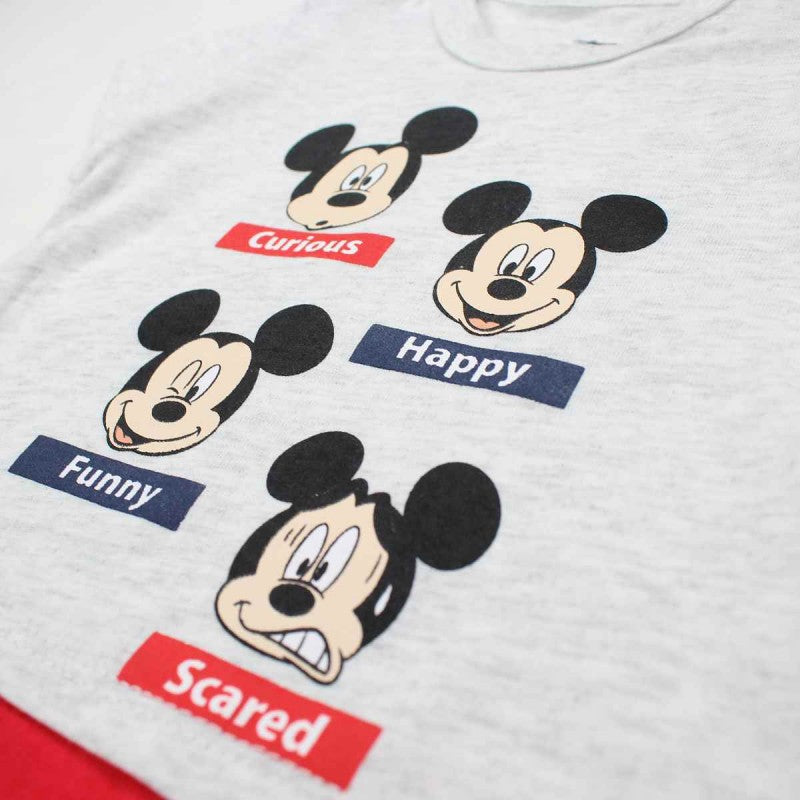 Combishort Mickey - gris et rouge