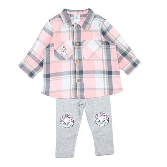 Ensemble Marie les Aristochats chemise et legging - rose et gris