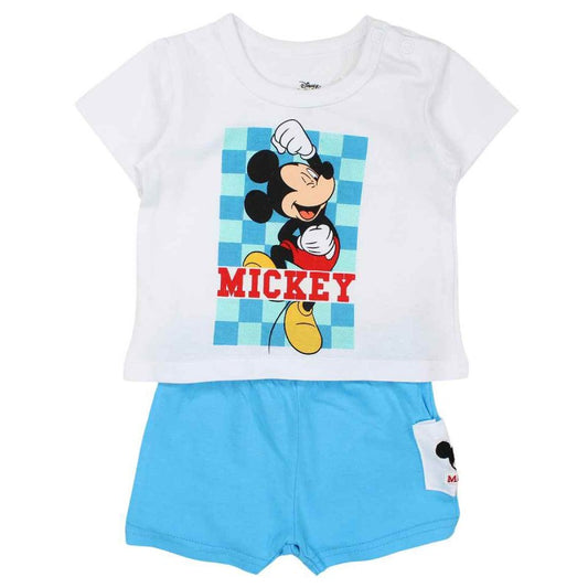 Ensemble Mickey Tee-shirt & short - bleu et blanc