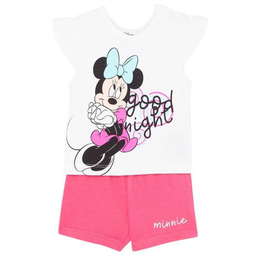 Ensemble Minnie tee-shirt et short - fushia et blanc