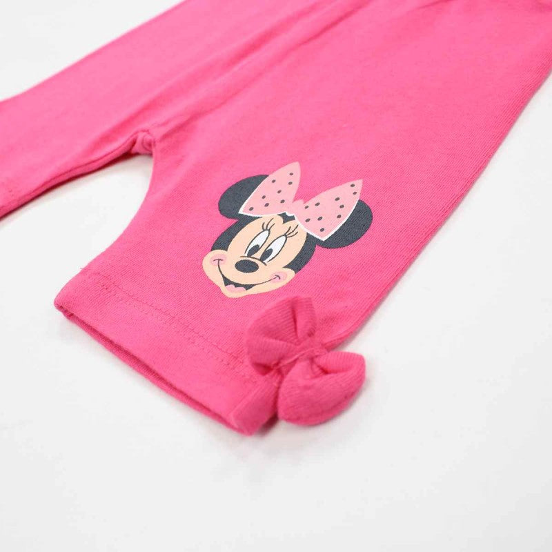 Ensemble Minnie robe et pantacourt - fushia et blanc