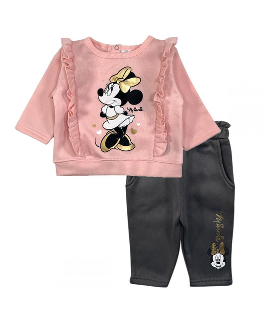Ensemble Minnie sweat et jogging - rose et noir
