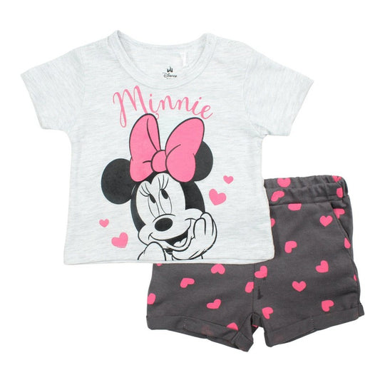 Ensemble short et tee-shirt Minnie - gris rose et noir