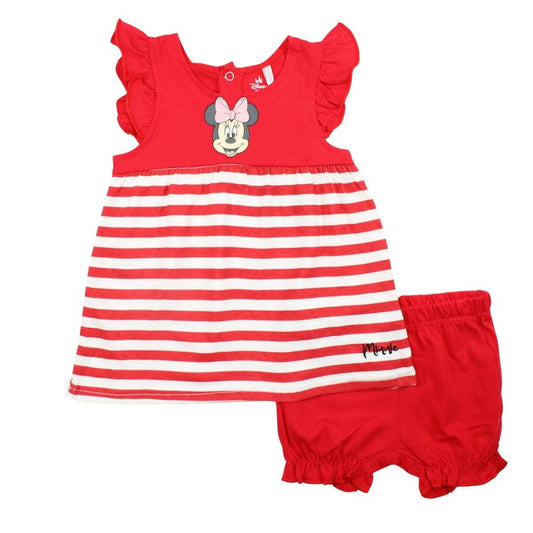 Ensemble Minnie robe et short - rouge et blanc