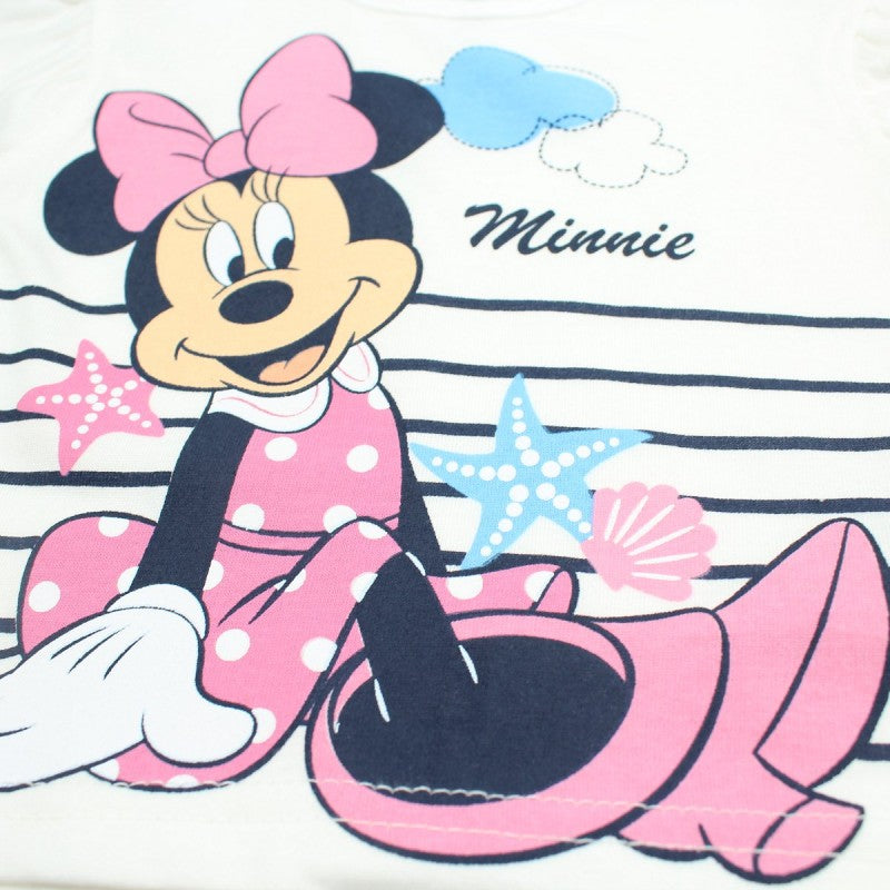 Ensemble Minnie tee-shirt et pantacourt - bleu et blanc
