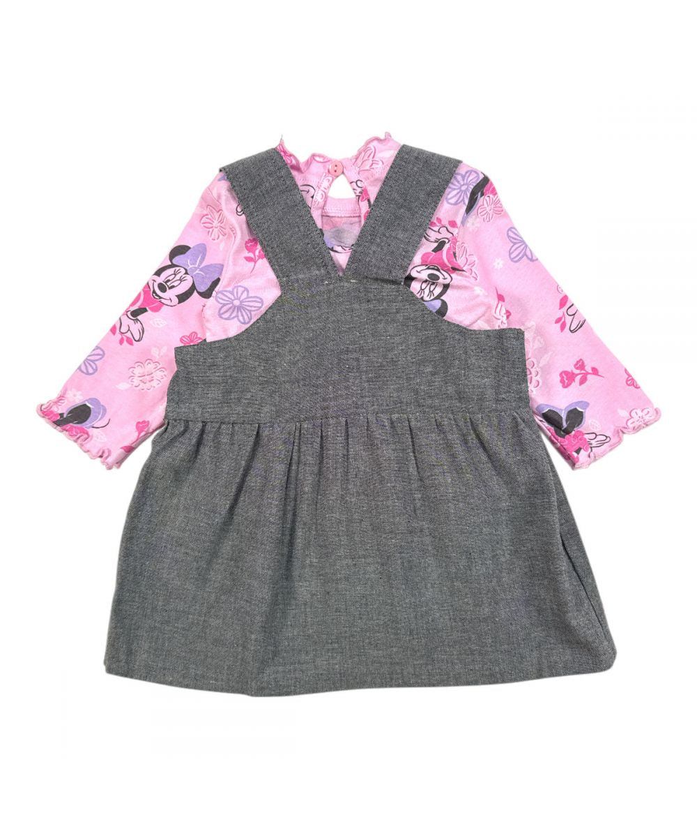 Ensemble Minnie robe et tee-shirt - rose et gris