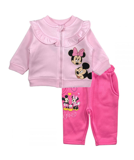 Ensemble Minnie veste et jogging - rose et fushia