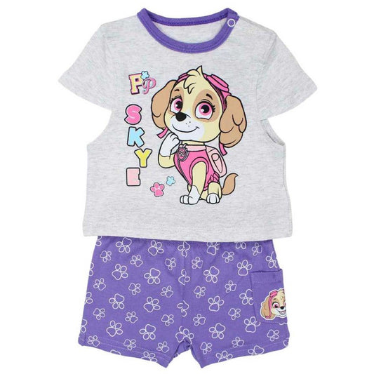 Ensemble Pat'Patrouille - shirt et short - violet et gris