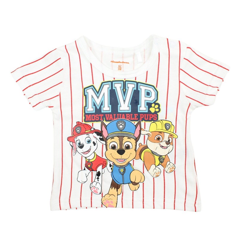 Ensemble  Pat'Patrouille  tee-shirt & short - rouge et blanc