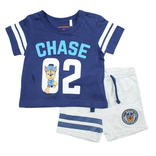 Ensemble  Pat'Patrouille tee-shirt & short - blanc et bleu