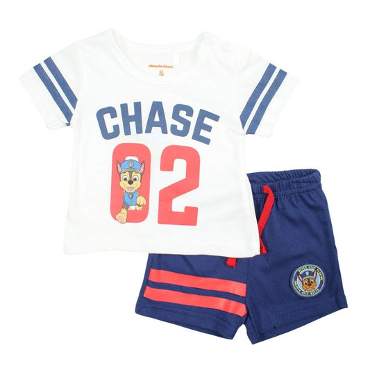 Ensemble Pat'Patrouille Tee-shirt & short - blanc, bleu marine et rouge