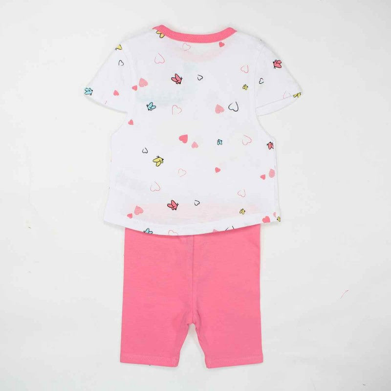 Ensemble Winnie l'ourson tee-shirt et pantacourt - rose et blanc