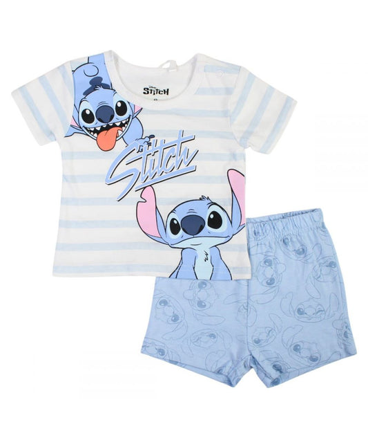 Ensemble Stitch tee-shirt et short - bleu et blanc