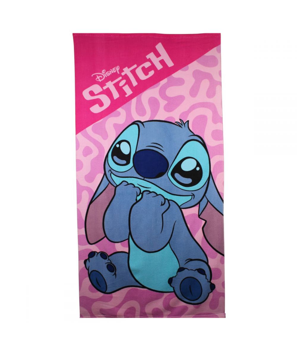 Serviette de plage Stitch - rose