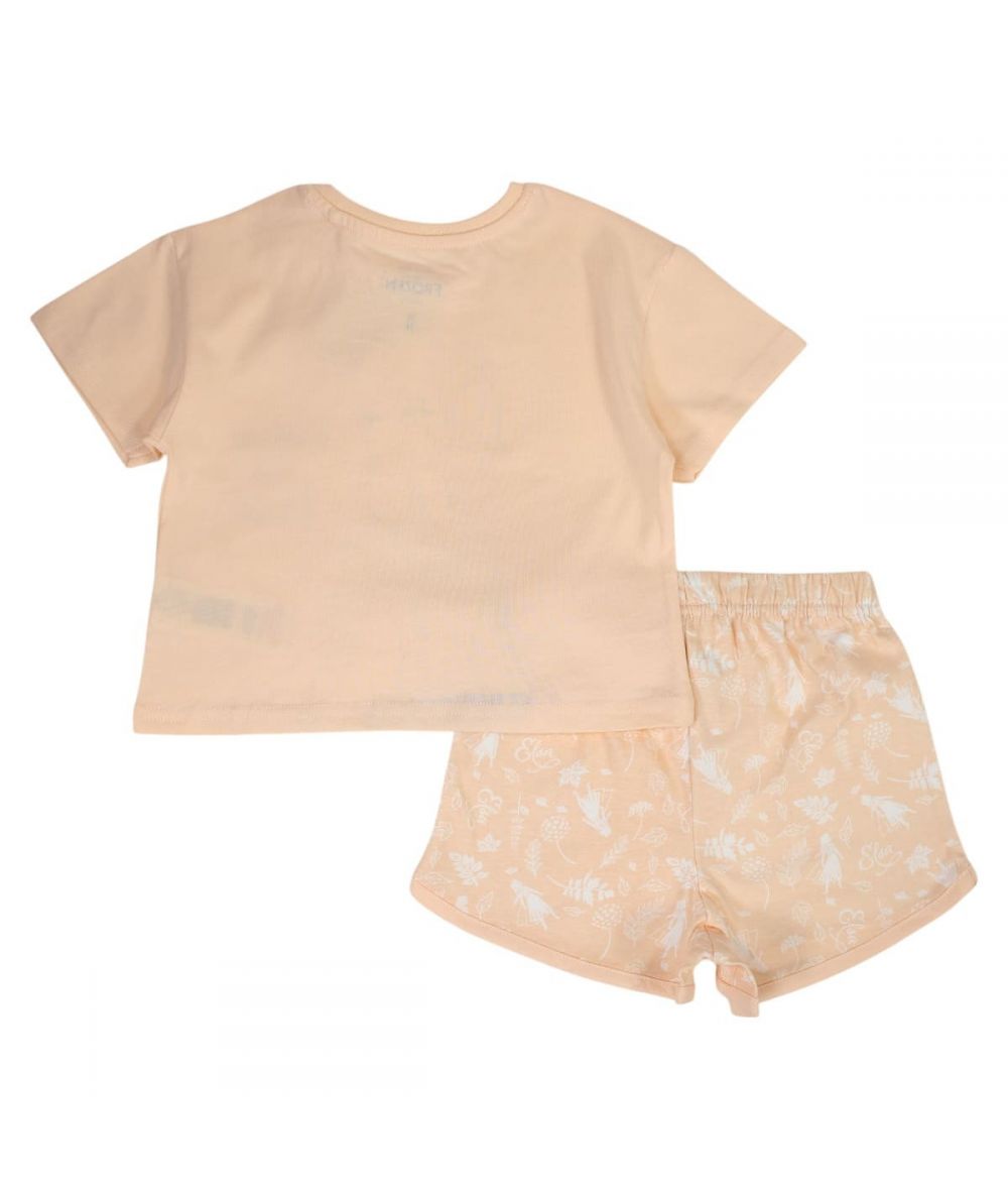 Ensemble La Reine des Neiges tee-shirt et short - abricot