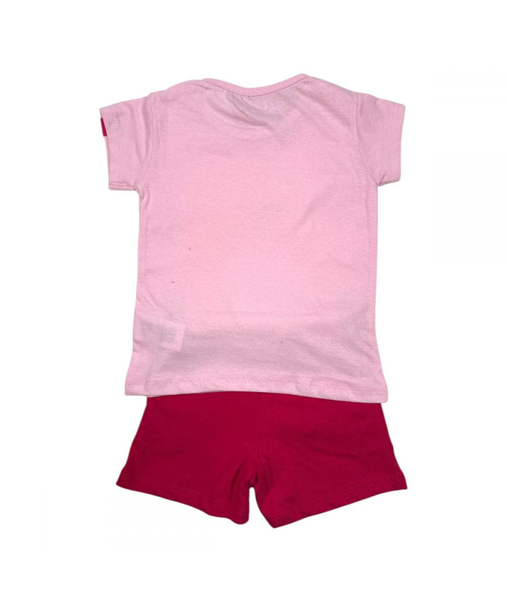 Ensemble Barbie tee-shirt et short - rose et rouge