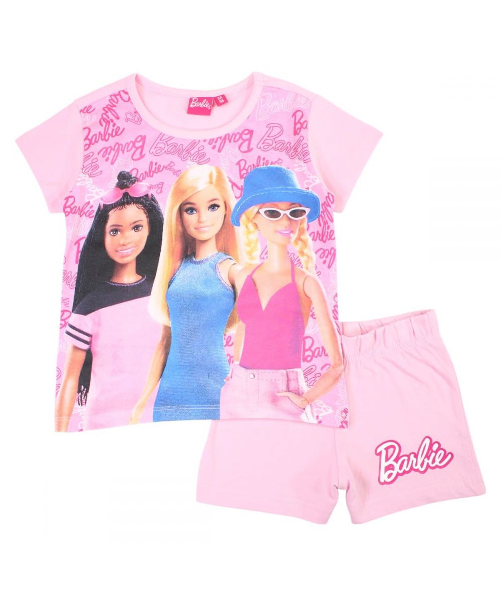 Ensemble Barbie tee-shirt et short - rose clair