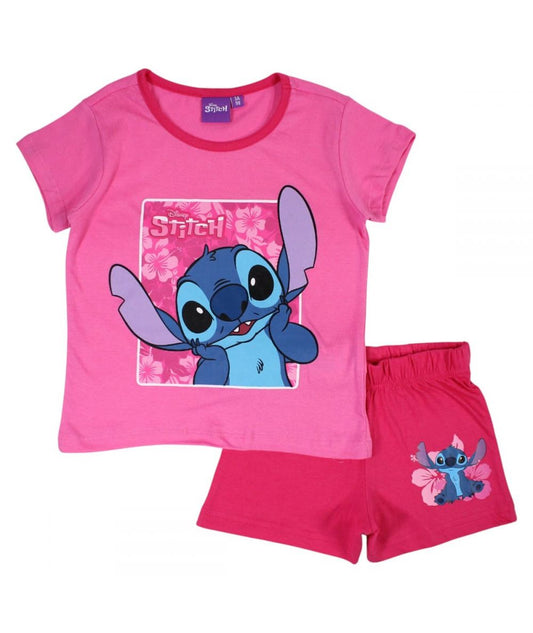 Ensemble Stitch tee-shirt et short - rose