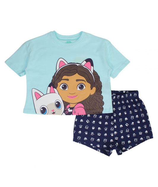 Ensemble Gabby tee-shirt et short - bleu