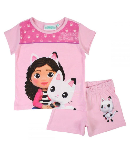 Ensemble Gabby tee-shirt et short - rose clair
