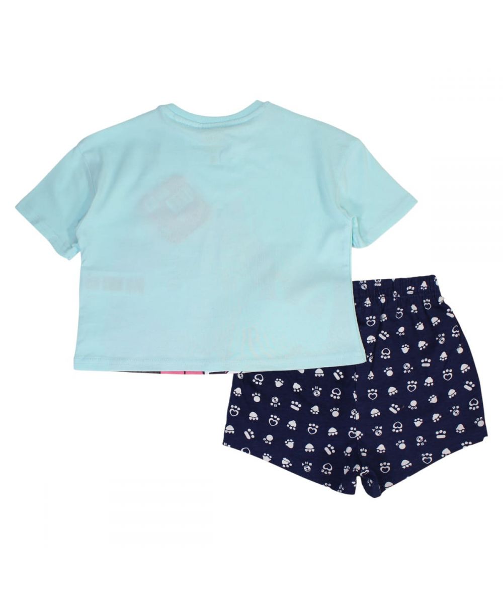 Ensemble Gabby tee-shirt et short - bleu