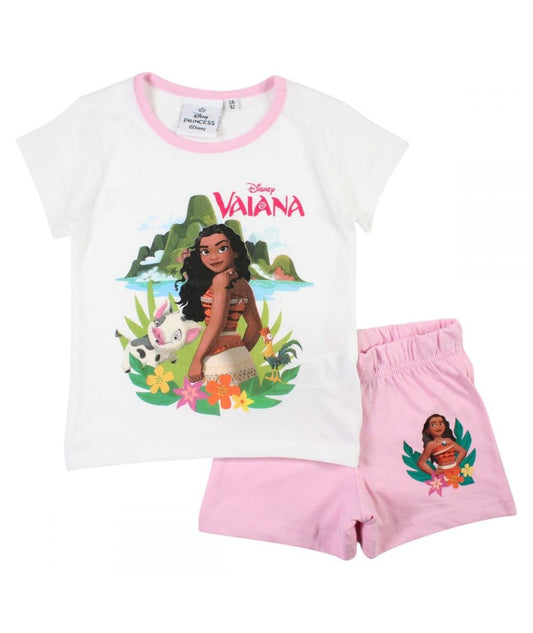 Ensemble Vaiana tee-shirt et short - blanc et rose
