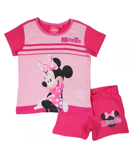 Ensemble Minnie tee-shirt et short - rose