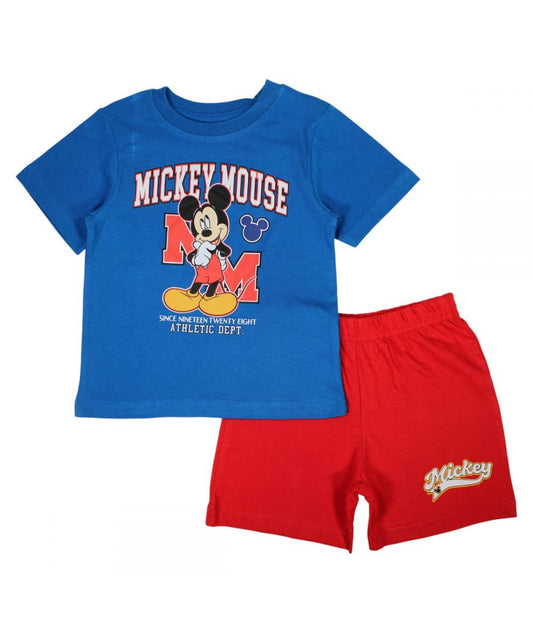 Ensemble Mickey tee-shirt et short - bleu et rouge